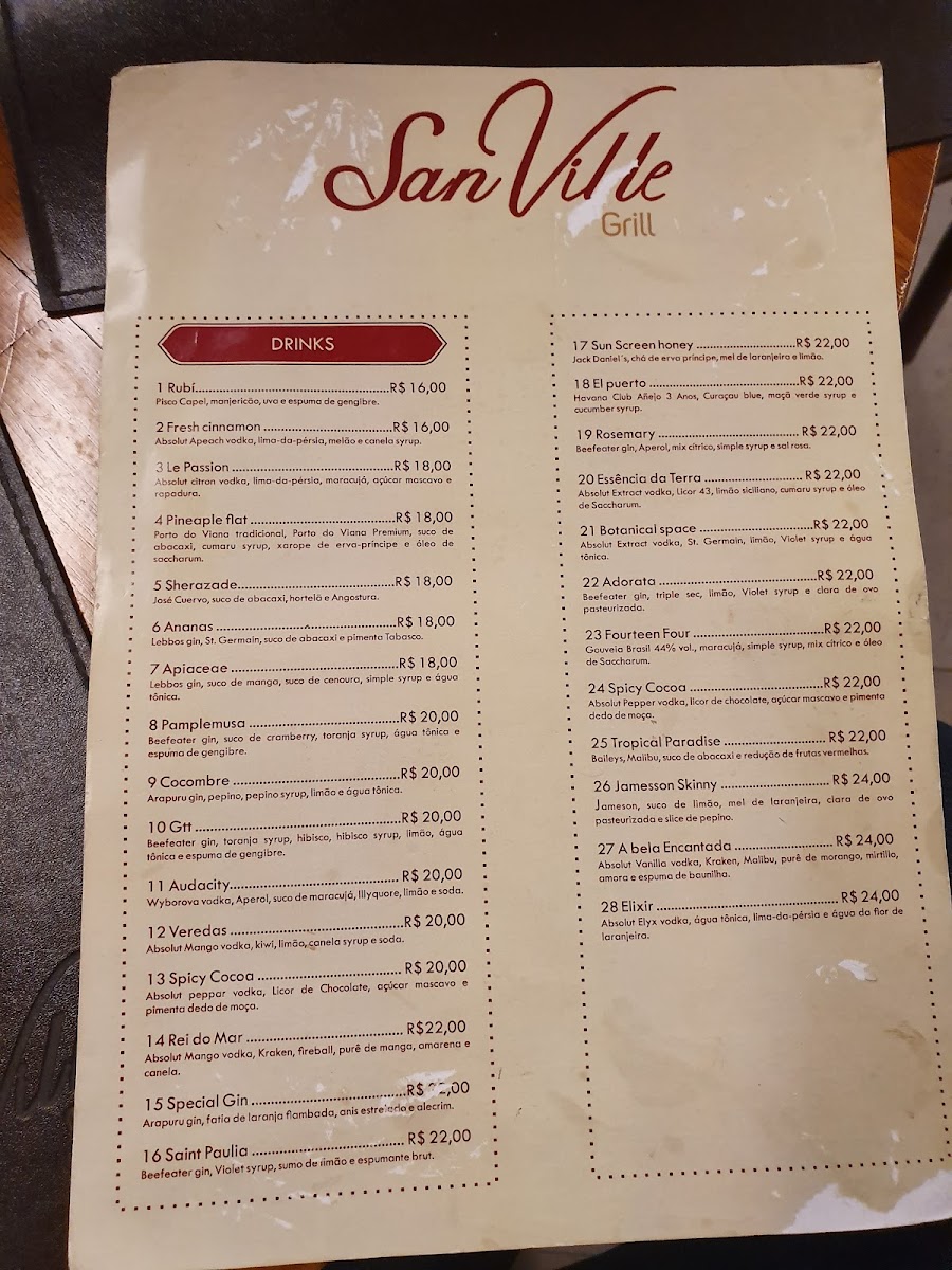 SanVille Grill Menu - Image 2